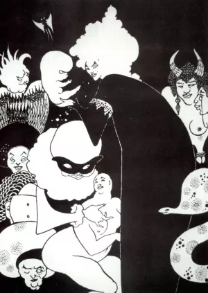Lucians Strange Creatures by Aubrey Beardsley - Oil Painting Reproduction