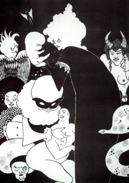 Main Product Photo of Lucians Strange Creatures Painting by Aubrey Beardsley
