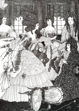 The Battle of the Beaux and the Belles by Aubrey Beardsley Oil Painting