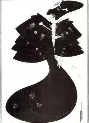 The Black Cape painting by Aubrey Beardsley