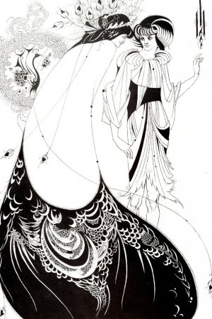 The Peacock Skirt by Aubrey Beardsley Oil Painting