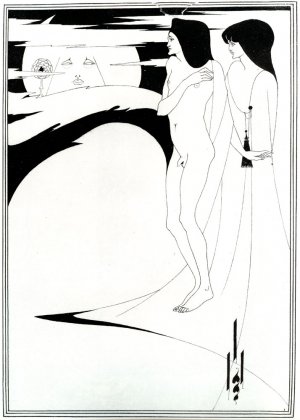 The Woman in the Moon by Aubrey Beardsley Oil Painting