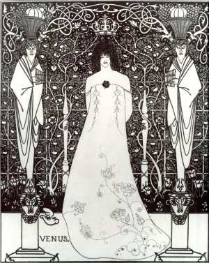 Venus between Terminal Gods by Aubrey Beardsley Oil Painting