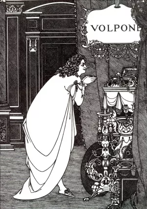 Volpone Adoring His Treasures by Aubrey Beardsley Oil Painting