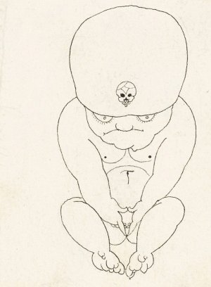 Crouching Midget by Aubrey Vincent Beardsley Oil Painting