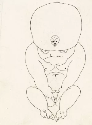 Crouching Midget by Aubrey Vincent Beardsley Oil Painting