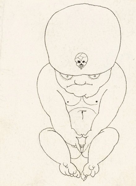 Main Product Photo of Crouching Midget  Painting by Aubrey Vincent Beardsley