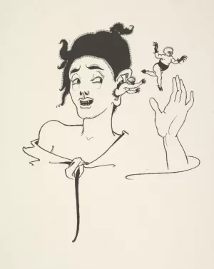 Grotesques by Aubrey Beardsley 2 by Aubrey Vincent Beardsley Oil Painting