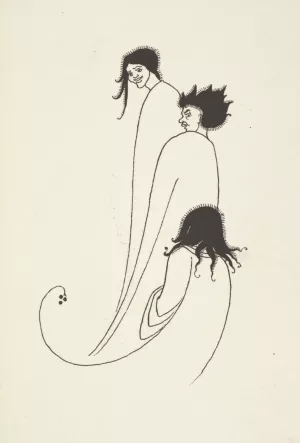 Grotesques by Aubrey Beardsley 5 by Aubrey Vincent Beardsley Oil Painting