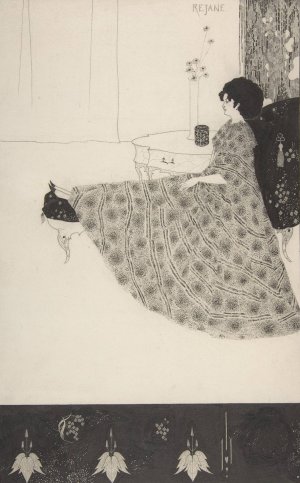 Madame Rejane by Aubrey Vincent Beardsley Oil Painting