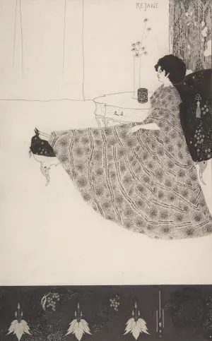 Madame Rejane by Aubrey Vincent Beardsley Oil Painting
