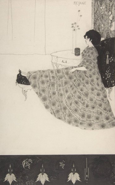 Madame Rejane  by Aubrey Vincent Beardsley - Hand-Painted Oil Painting Reproduction