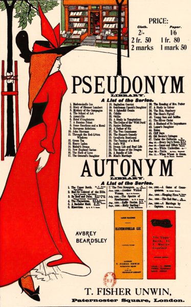 Main Product Photo of Pseudonym Library - Autonym Library  Painting by Aubrey Vincent Beardsley
