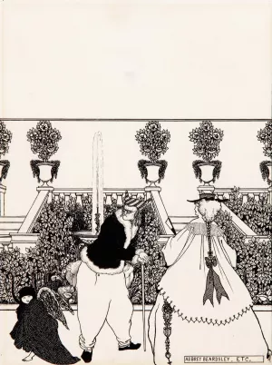 The driving of Cupid from the garden by Aubrey Vincent Beardsley Oil Painting