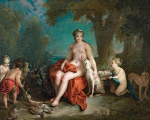 Diana Resting by Auger Lucas Oil Painting