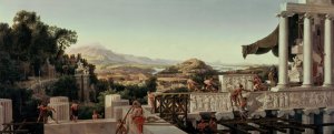 View into the Heyday of Greece by August Ahlborn Oil Painting