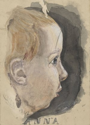 Portret van Anna Allebe by August Allebe Oil Painting