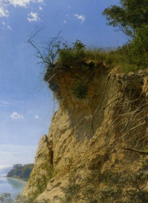 Cliff Edge by August Andreas Jerndorff Oil Painting