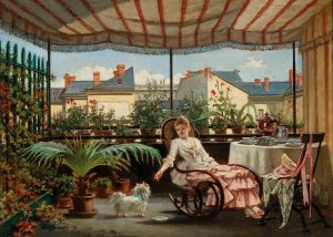 Leisure Time by August Borckmann Oil Painting