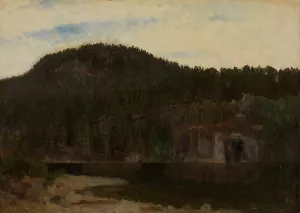 Landscape Study with a Lake Oil painting by August Cappelen