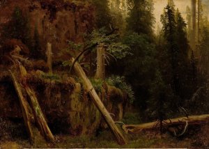 Landscape Study with decaying Trees by August Cappelen Oil Painting
