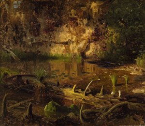 Study of a fallen Tree by August Cappelen Oil Painting