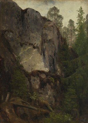 Study of a Ravine by August Cappelen Oil Painting