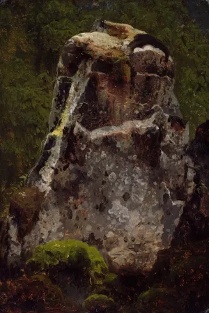 Study of a Rock by August Cappelen Oil Painting