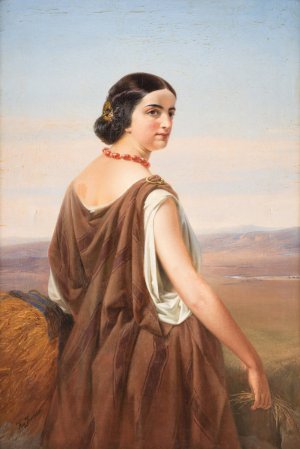 Italian beauty by August Carl Vilhelm Thomsen Oil Painting