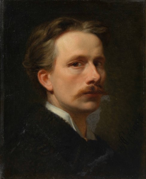 Selbstbildnis August Cesar  by August Cesar - Hand-Painted Oil Painting Reproduction