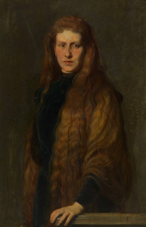 Anna Eisenmenger, geb. Hobert by August Eisenmenger Oil Painting