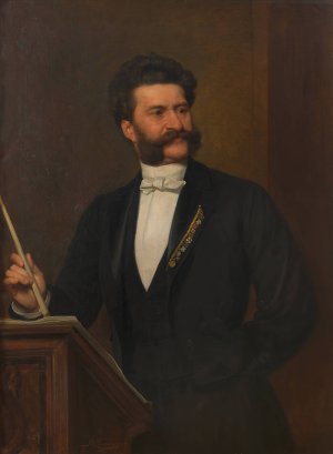 Johann Strauss by August Eisenmenger Oil Painting