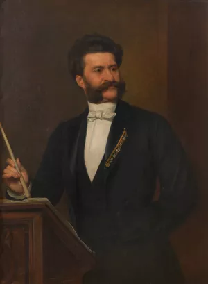 Johann Strauss by August Eisenmenger Oil Painting