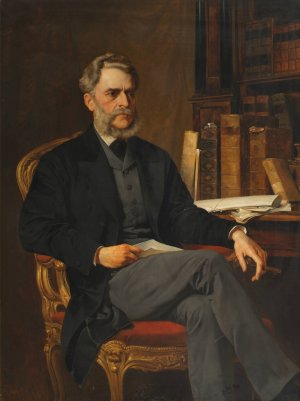 Leo Graf Thun-Hohenstein by August Eisenmenger Oil Painting
