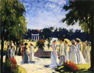 The Lawn Party by August F. Lundberg Oil Painting