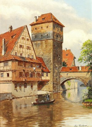 Henckerstieg i Nurnberg by August Fischer Oil Painting