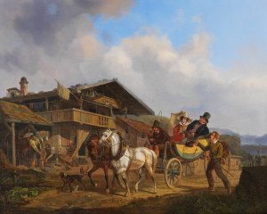 Das Almosen by August Franz Schelver Oil Painting