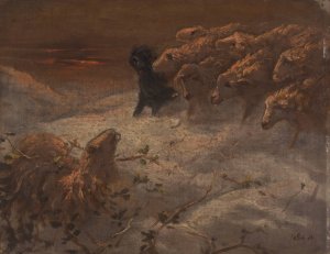 Moutons by August Friedrich Schenck Oil Painting