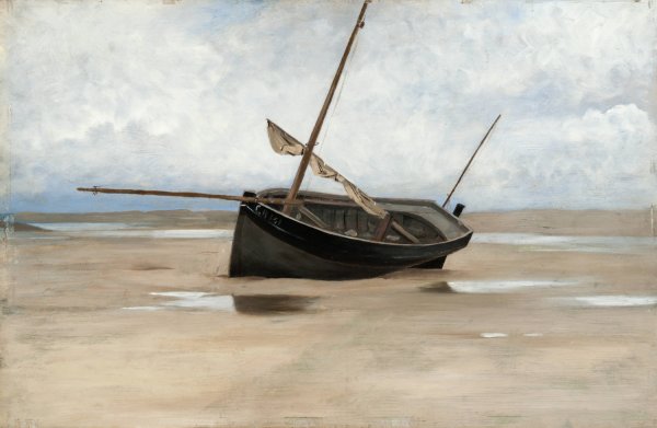Boat on Shore  by August Hagborg - Hand-Painted Oil Painting Reproduction