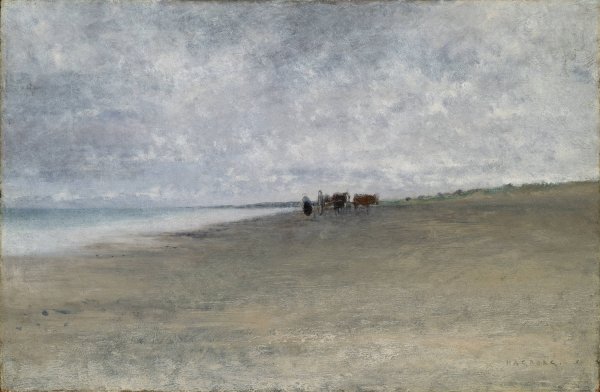 Main Product Photo of Hazy Weather by the Sea Painting by August Hagborg