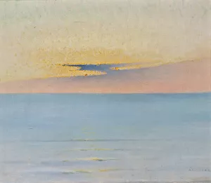 Sea in Sunset by August Hagborg Sea in Sunset by August Hagborg Oil Painting