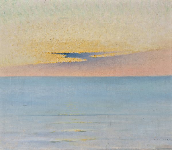 Sea in Sunset by August Hagborg - Hand-Painted Oil Painting Reproduction
