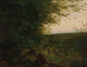 At the Edge of the Forest by August Heinrich Oil Painting