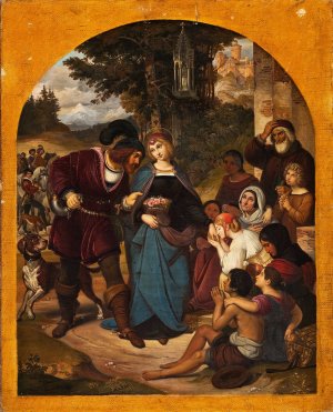 The Miracle Of St Elizabeth by August Hopfgarten Oil Painting
