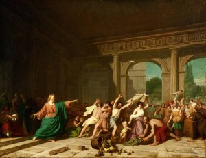 Christ Driving the Moneychangers out of the Temple by August Jernberg Oil Painting