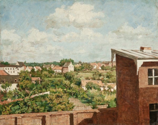 View from Dusseldorf  by August Jernberg - Hand-Painted Oil Painting Reproduction