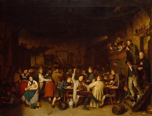 Westphalian Peasants' Revels by August Jernberg - Hand-Painted Oil Painting Reproduction
