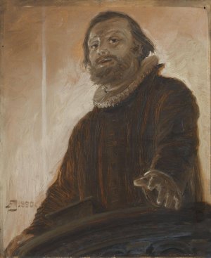 Da saa'jeg op paa ham, han ned paa mig by August Jerndorff Oil Painting
