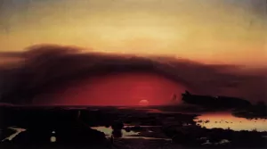 The Pontine Marshes at Sunset by August Kopisch - Oil Painting Reproduction