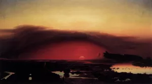 The Pontine Marshes at Sunset Oil painting by August Kopisch